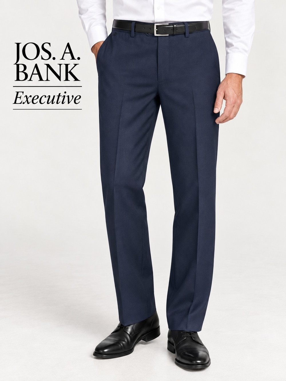 Jos. A. Bank Executive 42R 100% Wool Navy Blue Dress Pants Tailored Fit